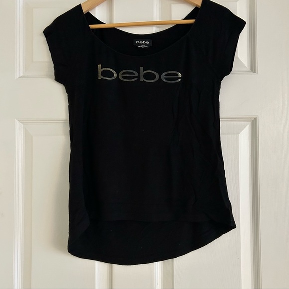 BEBE Cap sleeve Logo Tee - Picture 6 of 6